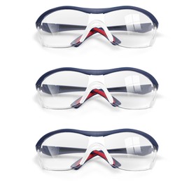 WORKPRO 3 Pack Anti Fog Safety Glasses Set for Men - ANSI Z87.1+ Eye Protection Impact Resistant Working Glasses - Ideal for Carpentry, Polishing, Lab, Sports, Dental - Color Blue