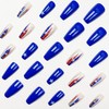24Pcs 4th of July Press on Nails Medium Square Fake