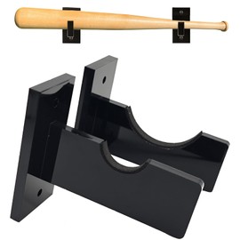 TVYTYAT Baseball Bat Display Wall Mount, Acrylic Black Baseball Bat Display Box, Wall Mounted Bat Stand Suitable for Commemorative Plaques and Collectibles
