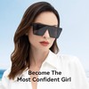 Dollger Retro Square Sunglasses Women Men Large Fashion Flat Top