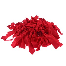 100 Pieces Assorted Color Ribbon Hair Ties No Crease Hair ties for Women Girl's Ponytail Holder Hair Accessories (Red)