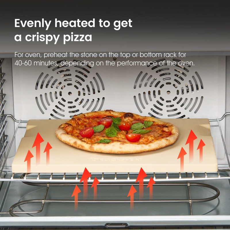 ROCKSHEAT Large Pizza Stone, 16"x14" Rectangular Pizza Stone for Oven