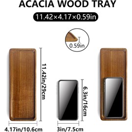 8Pack Wood Serving Trays 11.5x4 Inches Serving Platter Tray, Tray Cheese Plate Rectangular Platter for Fruit, Appetizer, Bread,Rectangular Avoid Sliding and Spilling Food