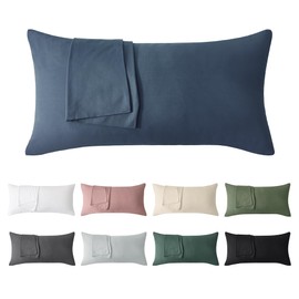 Jellymoni Cushion Cover 30 x 50 cm Cotton Set of 2 Pillowcases Blue Oeko-Tex Made from 100% Washed Cotton Pillowcase with Hidden Zip Soft 2 Piece Cushion Covers for Cushions 30 x 50 cm