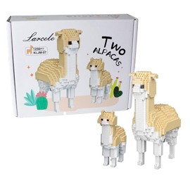 Larcele 1258 Pieces Micro Building Blocks Toy Kit, Mini Bricks Building Blocks Set KLJM-07 Reusable (Two Alpacas)