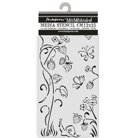 Stamperia - Thick Stencils for Scrapbooks, Albums, Cards, Bullet Journalling, and More, Flexible Material, Easy to Clean, Perfect for Hobbies, Crafts and Gifting (Hidden Grove, Strawberries)
