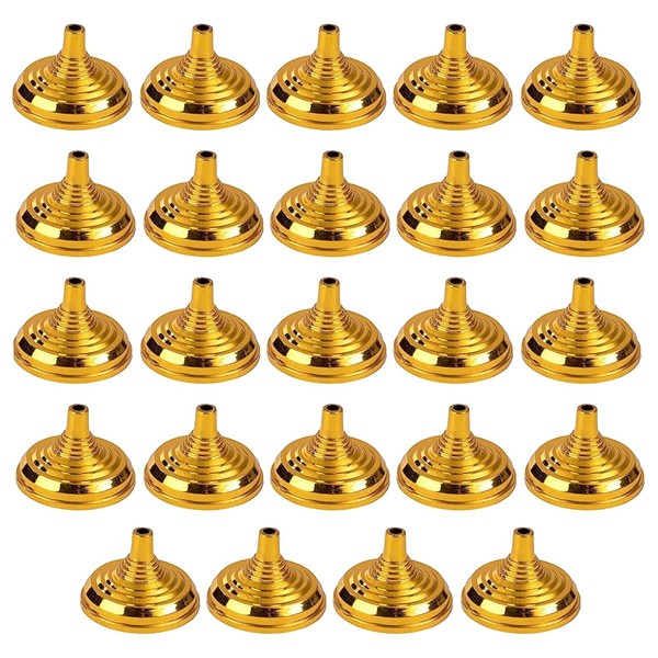 24 Pack Mini Flag Holder Stands for Small 4x6 Flags, Office Desk, Table Centerpieces, Party Supplies, and Decorations (Gold, 2.1 x 1.5 In)
