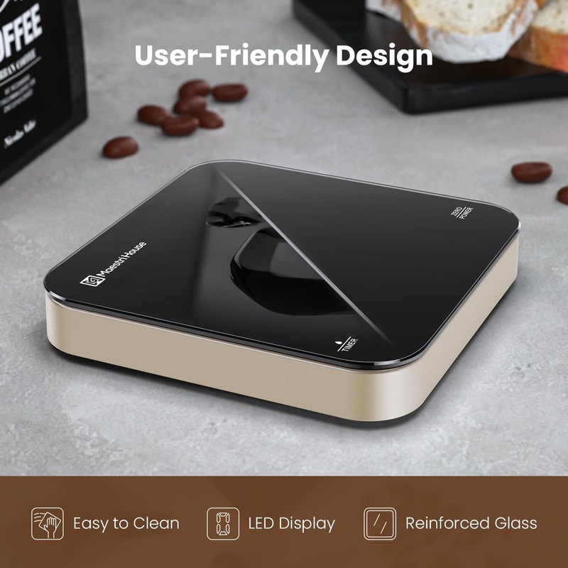 Rechargeable Mini Coffee Scale with Timer, Maestri House Espresso Scale,
