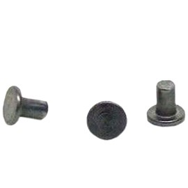 Flat Head Solid Rivets - 3/32 X 9/64 Solid Steel Rivets - Solid Steel Flat Head Rivet Plain Finish (50)