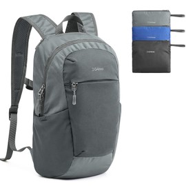 G4Free Packable Hiking Backpack 20L Lightweight Foldable Travel Daypack with Thickened Back Panel for Men Women(Grey)