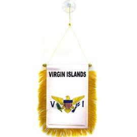 1000 Flags US Virgin Islands Flag Car Window Hanging Pennant