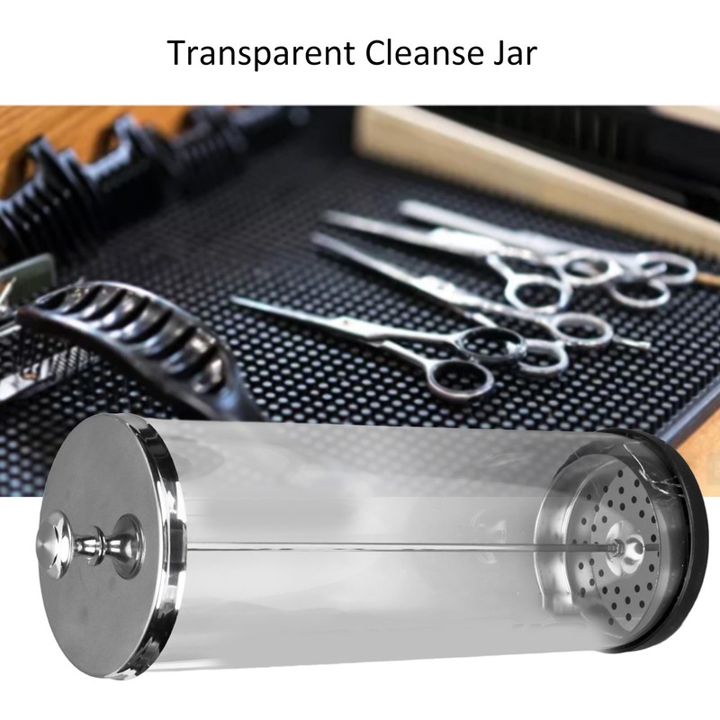 Barbicide Soaking Jar Large Glass Cleaning Jar for Barber Tools
