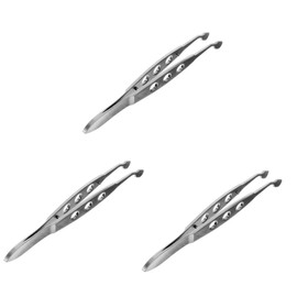 Baluue 3pcs Meibomian Gland Expressor Metal Eyelid Tweezers Angled Pointed Tweezers for Eye Care Women Beauty Tools