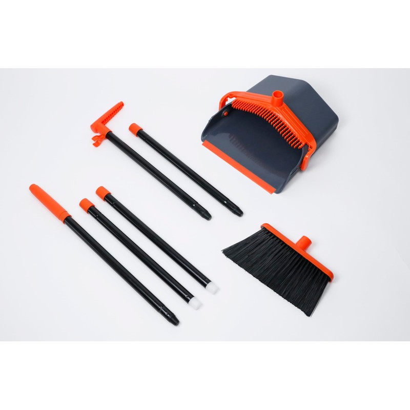 Broom and Dustpan Set with Long Handle – Foldable Design,