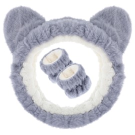 HJZHII Hair Band Cosmetic for Make Up and Washing, Cat Ears, Elastic Make-Up Hair Band for Women and Girls, Absorbent Wash Band for Yoga, Sports, Skin Care, Cosmetics and Make-Up Shower (B)