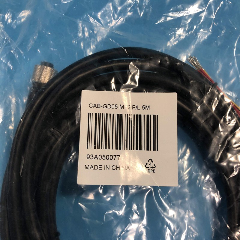 Datalogic 93A050077 Barcode Scanner Cable, CAB-GD05 M12 F/L 5M