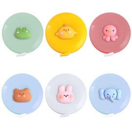 6 Pieces Cartoon Animal Tape Measure, Automatic Retractable Tape Measure, Mini Tape Measure, Soft Tape Measure, Sewing Tape Measure, Body Measurement Tape Measure