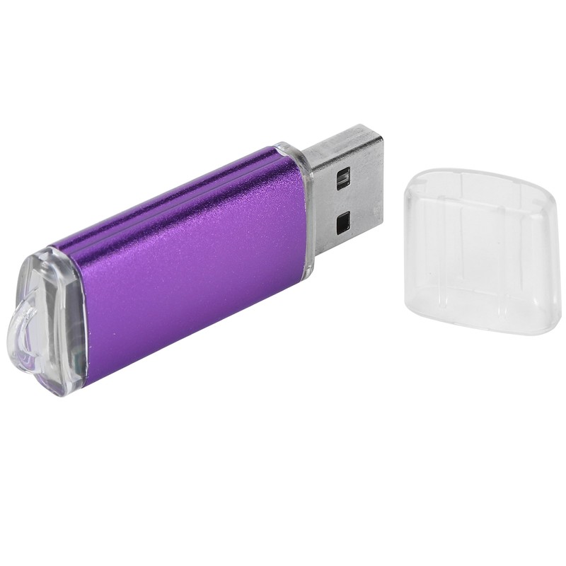 USB Flash Drive Transparent Cover Purple Portable Storage Memory Stick