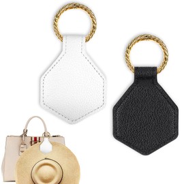 SGQTZDZQ 2Pcs Hat Clips for Travel on Bag, Leather Magnetic Hat Clip for Bag, Hands-Free Seamless Hat Clips for Hanging Hats on Handbags Tote Bags Luggage (White+Black)