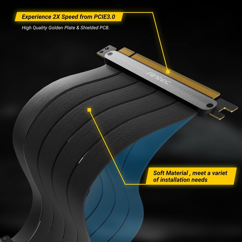 Antec Vertical GPU Bracket, PCI-E 4.0 x16 High Speed Flexible
