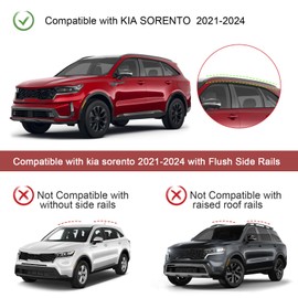 KINGGERI Lockable Roof Rack Cross Bars 220lbs Compatible with KIA Sorento & Sorento Hybrid 2021-2025 with Flush Side Rails, Heavy Duty Aluminum Roof Rails Crossbars Rooftop Cargo Carrier Luggage