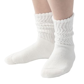 [RENFRO] huqura Women's Socks, Fluffy, Cotton, Made in Japan, white