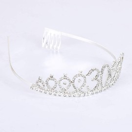 Topfunyy 30th Birthday Tiara and Sash Set - 30 & Fabulous Silver Sash Crystal Crown Birthday Gift for Women 30th Birthday Party Supplies