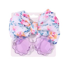 Yheahin Baby Girls Cute Hair Bows Headband Newborn Stretchy Nylon Bow-kont Photo Shower Party Bow Hair Accessories for Toddler Infant (Floral, elastic)