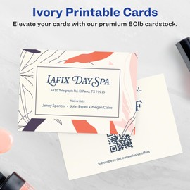 Avery Printable Rectangle Postcards, 3.5" x 5", Ivory Cardstock, Print-to-the-Edge, Laser/Inkjet Cards, 40 Total