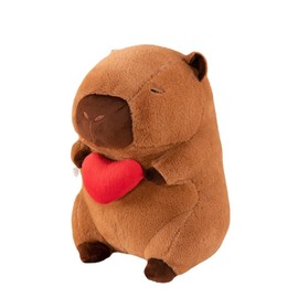 champracer Valentine's Day Red Love Capybara Doll, Cute Capybara Plush Cushion Toy for Hugging, New Simulation Love Capybara Plush Toy Cushion, Super Soft Stuffed Toy Plush (45 cm)