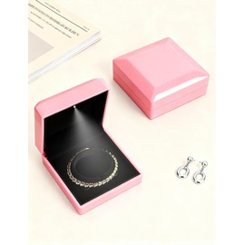 Hatori Luxury Bracelet Box, Velvet Jewelry Bangle Box Storage Case Organizer Holder with LED Light for Wedding, Engagement, Proposal, Birthday and Anniversary
