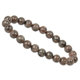 Eledoro PowerBead, Women’s Stretch Bead Bracelet, Made of 8 mm Gemstone Beads, 17 - 18 cm, gemstone, brown