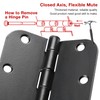 30 Pack Rounded Matte Black Door Hinges 3.5 Inch 5/8"