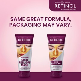 Retinol Gold Peel-Off Mask - Tightens, Lifts, Soothes & Hydrates Skin For Luminous Finish - Real Gold Helps Firm & Brighten While Flower Extracts Nourish & Restore Youthful Texture