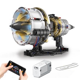 SANGQAOFU Jet Engine Model Kit That Runs, App Controlled Building Blocks Sets with Motor, Visible Aircraft Engine Building Kit for Adults & Kids 14+ Year Old (564 PCS)