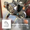 Motorcycle Frenched Lights Ring Kit, 7" Headlight Visor Trim Ring