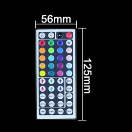 LEDwholesalers IR Remote Controller 44 Keys for RGB LED Light Strip with +GRB Color Order, 3324-RGB