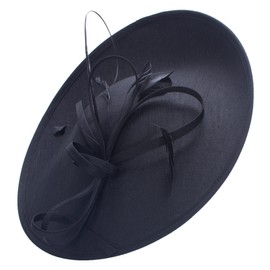 Lawliet Women Black Wedding Occasion Sinamay Fascinator Hat Headband Headpiece T444