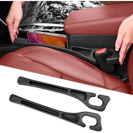 7F - Relleno de espacio para asiento de coche, organizador entre asiento y consola central, accesorios universales para coche, apto para SUV, camión, color negro