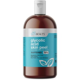 Ácido glicólico 70% de piel química pelar – amortiguado – Alpha Hydroxy (AHA) para acné, piel grasosa, arrugas, puntos negros, poros grandes, piel caliente, 29,57ml