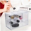 Mobestech Makeup Desk Organizer with Stackable Drawers Transparent Cosmetic Storage
