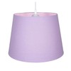 Traditional 8 Inch Soft Lilac Linen Fabric Drum Table/Pendant Lamp