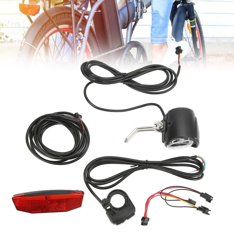 Electric Bike Headlight Tail Light Sets Double Switch ABS 4