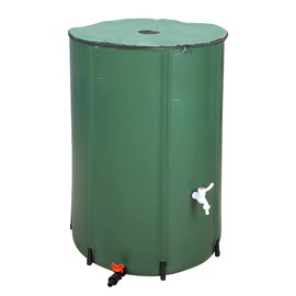 Collapsible Rain Barrel, 132 Gallon Portable Rainwater Collection System, Water Storage Tank, Rain Catcher Barrel with Two Spigots and Overflow Kit, Rain Water Barrel Collector for Garden, Green