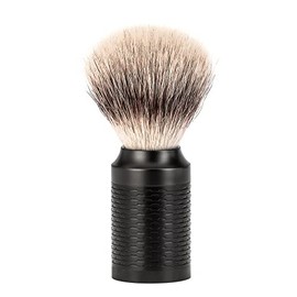 MÜHLE ROCCA Jet Black Stainless Steel Silvertip Fibre Shaving Brush