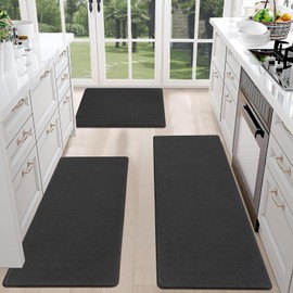 HEBE Anti Fatigue Kitchen Mats for Floor Set of 3 Cushioned Kitchen Rug Sets 3 Piece Non Slip Kitchen Rugs and Mats Waterproof Comfort Standing Mat Runner for Home Office,Sink,Laundry