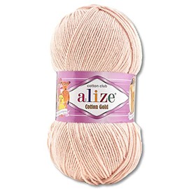 Alize 100 g Cotton Gold Premium Wool in 59 Colours, Summer Wool, Yarn, Knitting, Amigurumi (401 | Pale Pink)