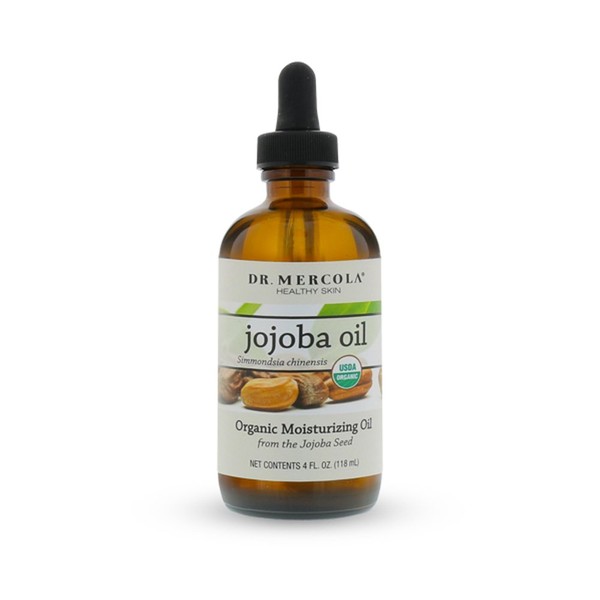 Dr. Mercola, Organic Jojoba Oil, 4 oz (118 mL), Ideal for all Skin and Hair Types, non Allergenic and non Comedogenic, non GMO, Soy Free, Gluten Free, USDA Organic