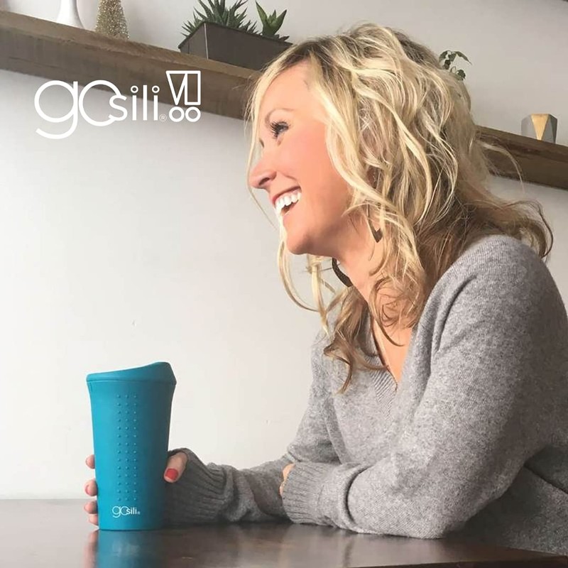 GoSili To-Go Cup with Lid – Teal, 16oz.