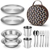 Odoland Stainless Steel Camping Mess Kit for Family & 2